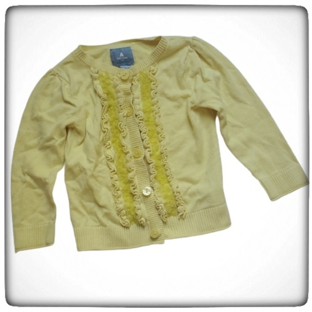 Baby Gap Yellow Knit Longsleeve Cardigan-12-18M